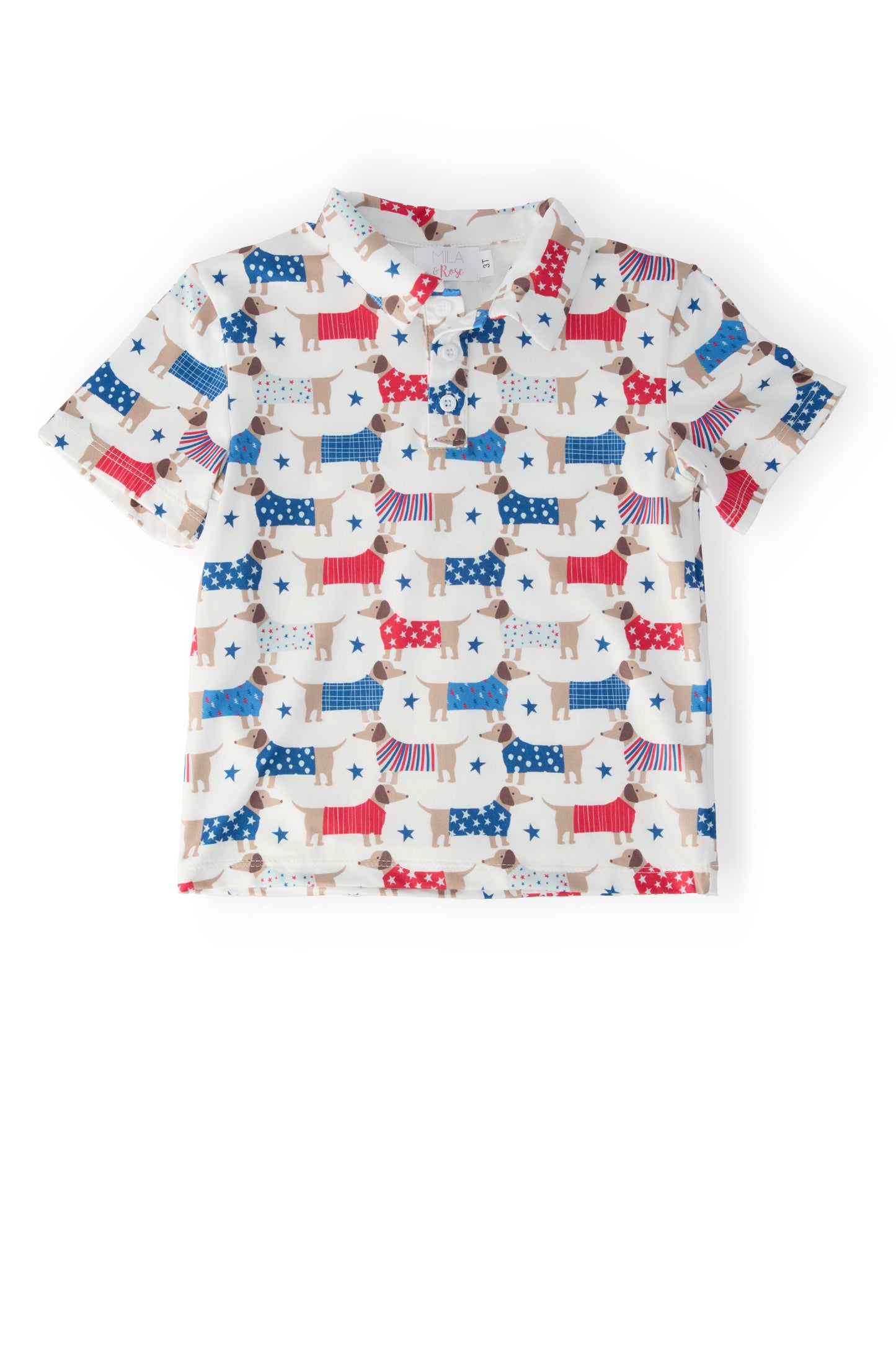 Boys Patriotic Pups Short Sleeve Polo