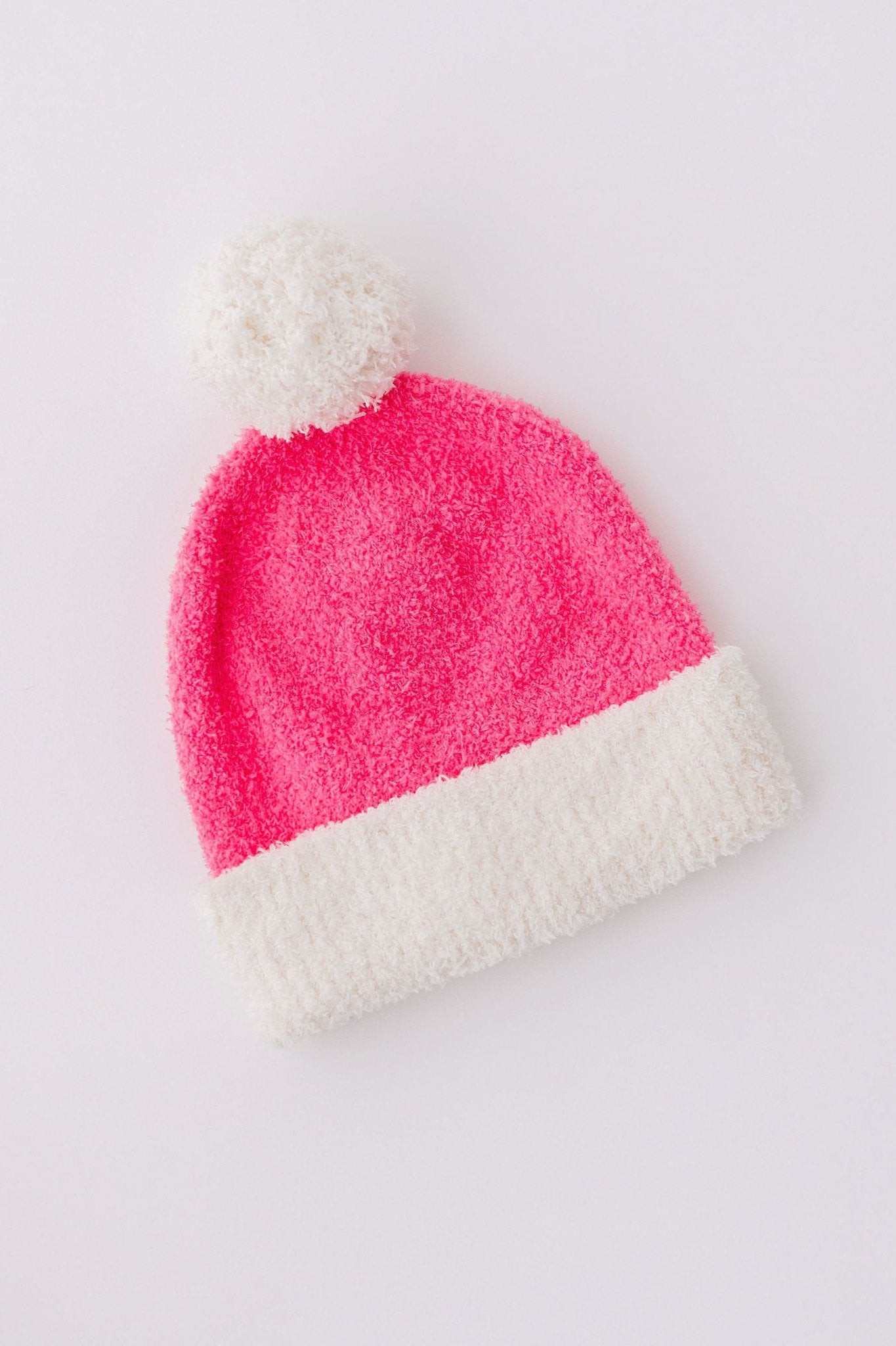 Bright Pink Cozy Pom Beanie