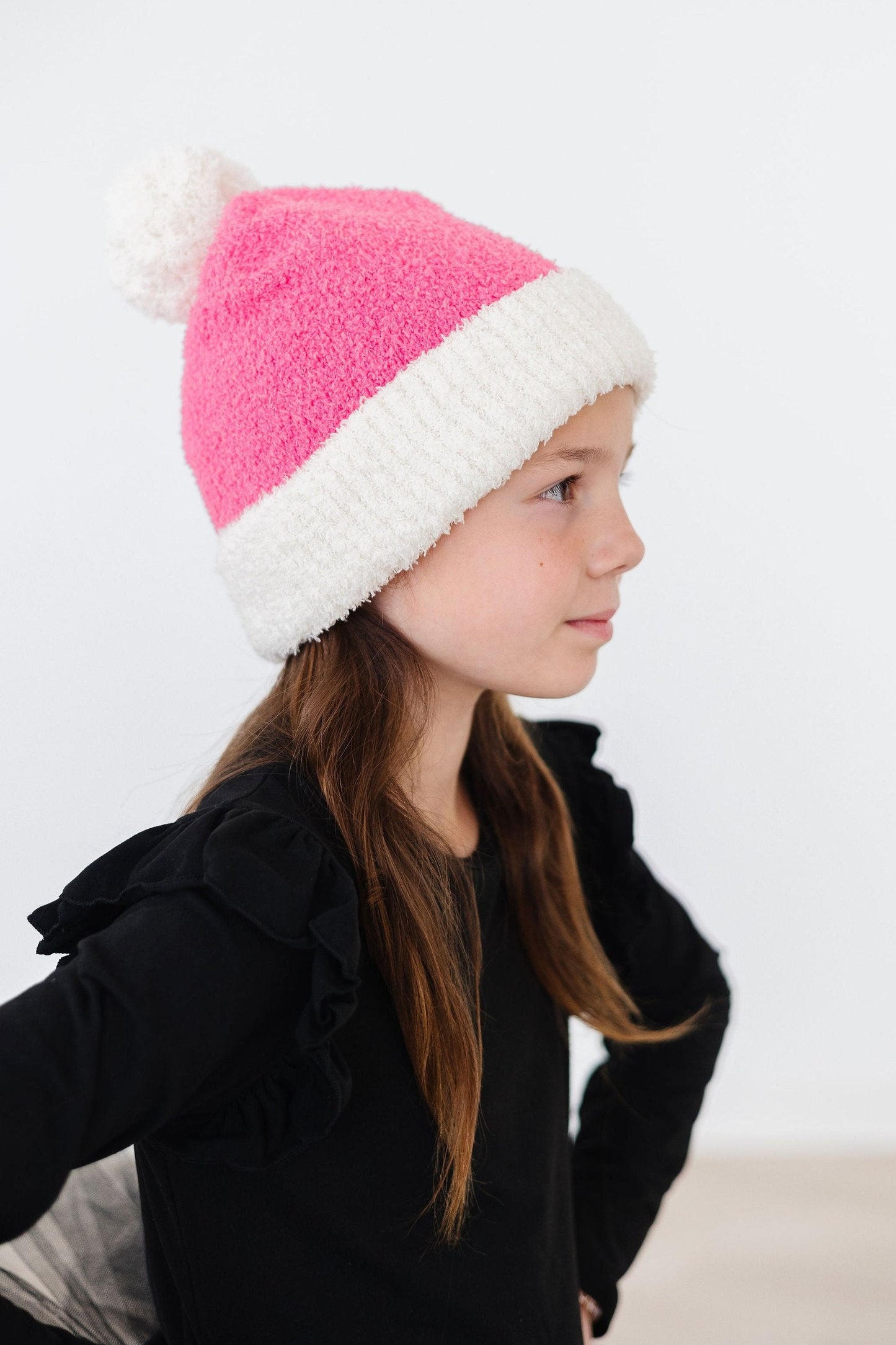 Bright Pink Cozy Pom Beanie