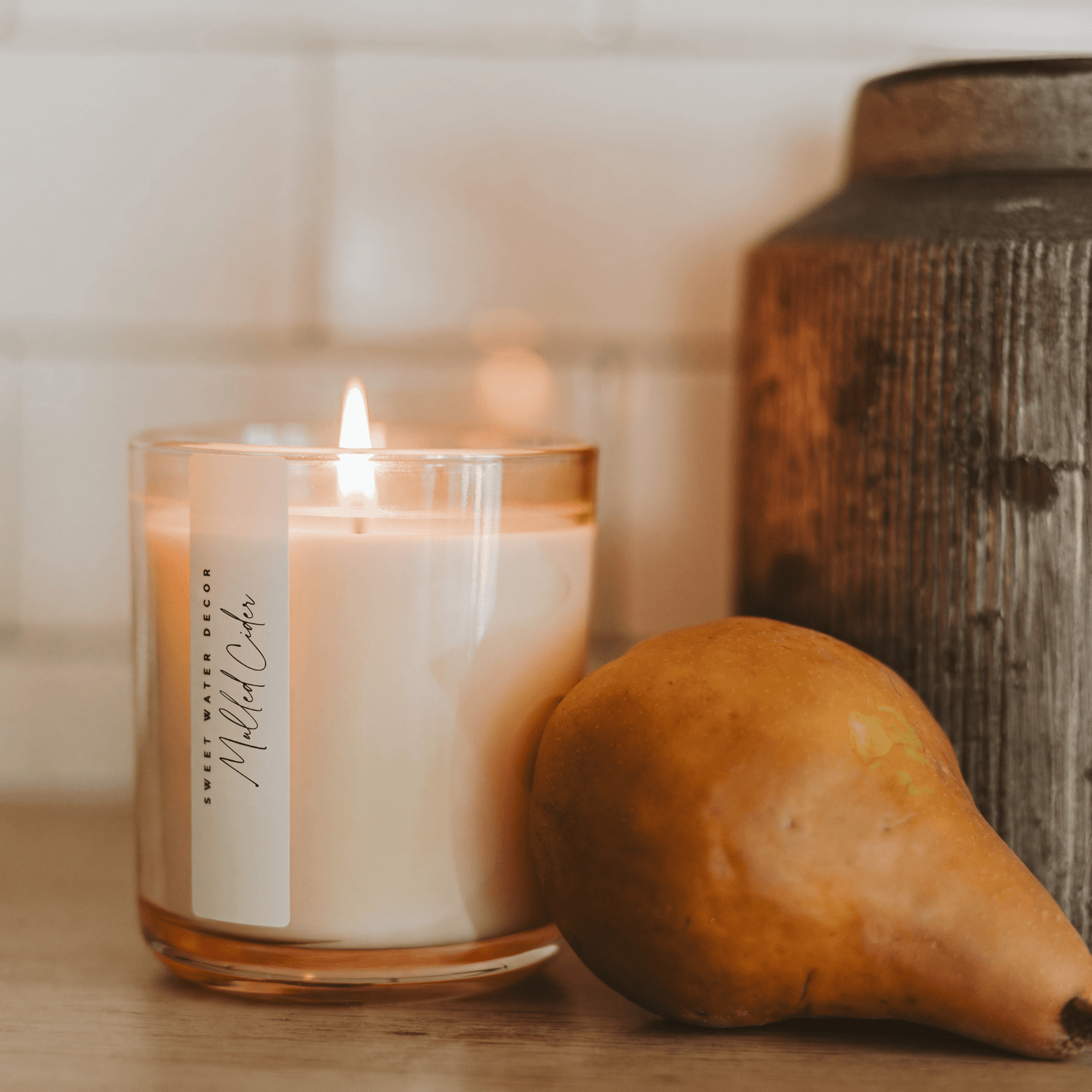 Mulled Cider Soy Candle - Tinted Glass Jar - 12 oz