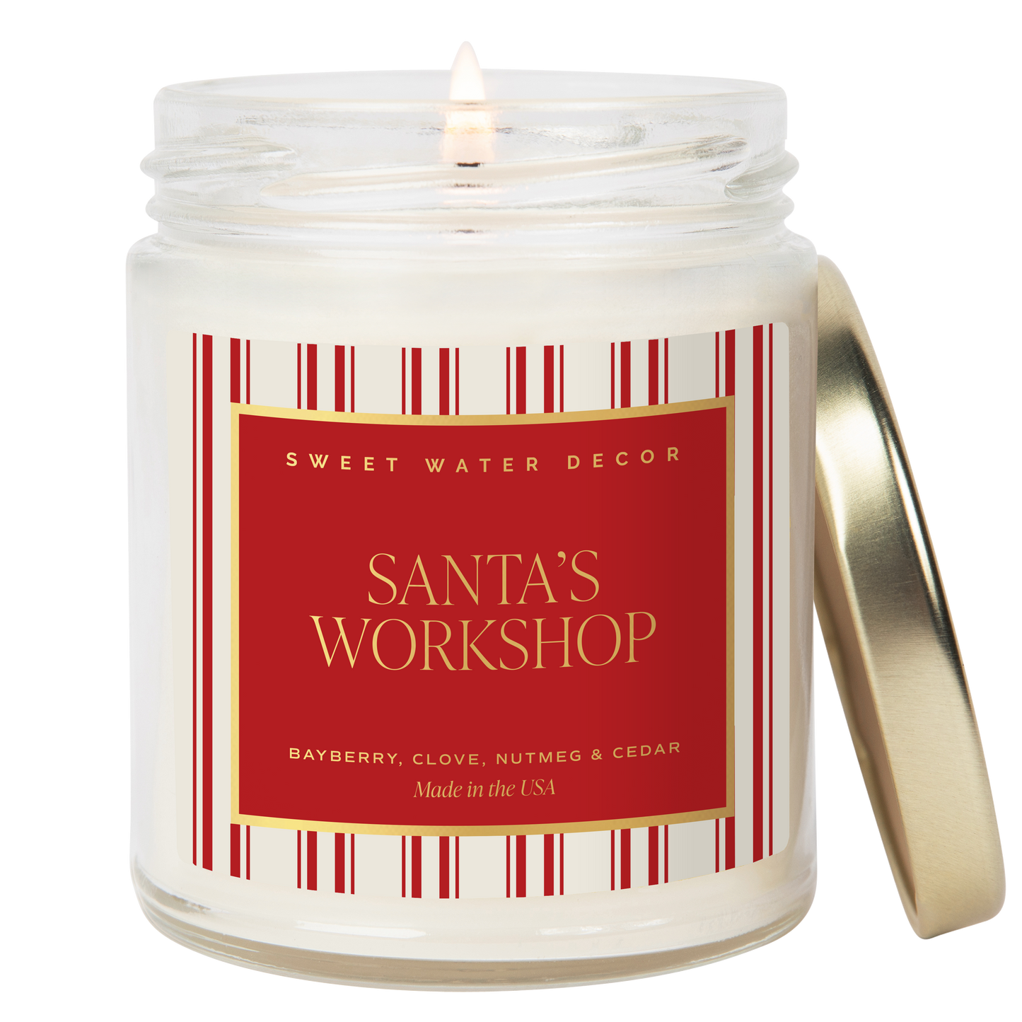Santa's Workshop Soy Candle - 9 oz Clear Jar (Merry and Bright)