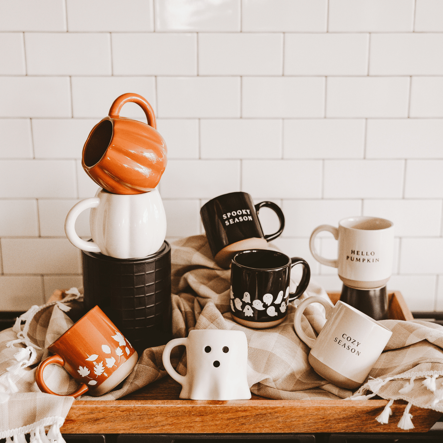 Ghosts 14oz. Black Stoneware Coffee Mug