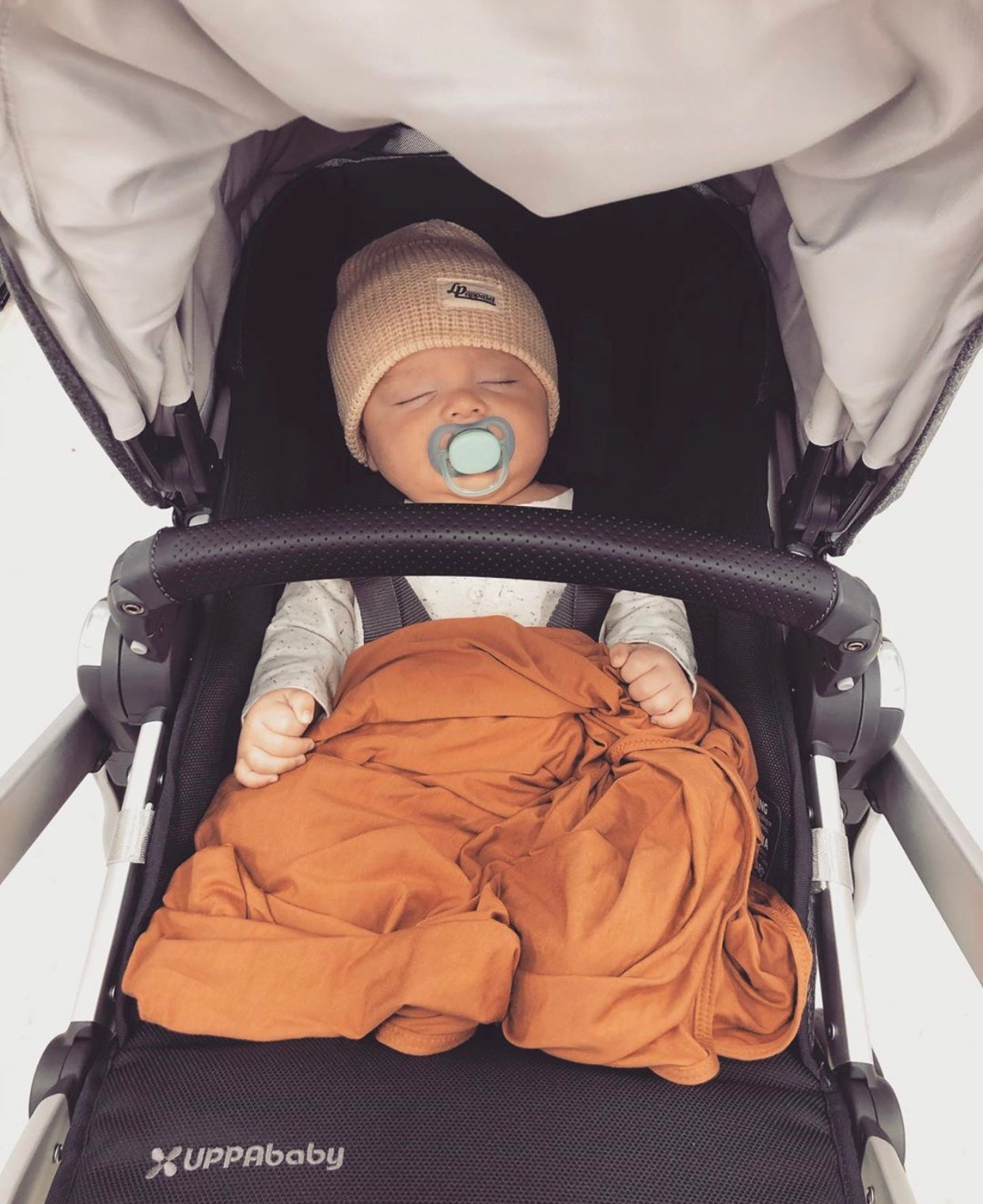 Camel Brown Swaddle Blanket and Hat Set