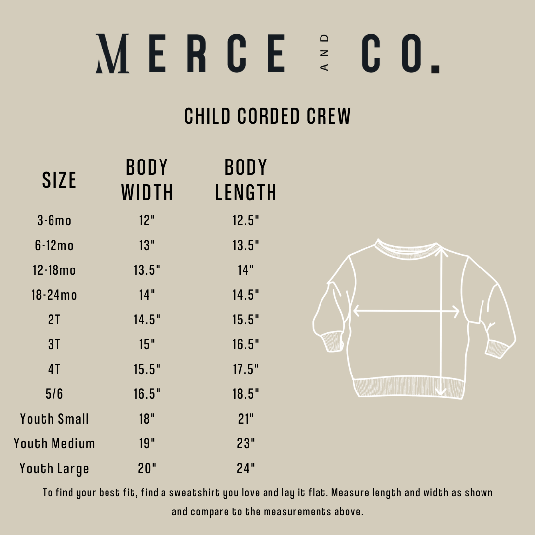 Mama's Coffee Date Embroidered Corded Crewneck - Latte