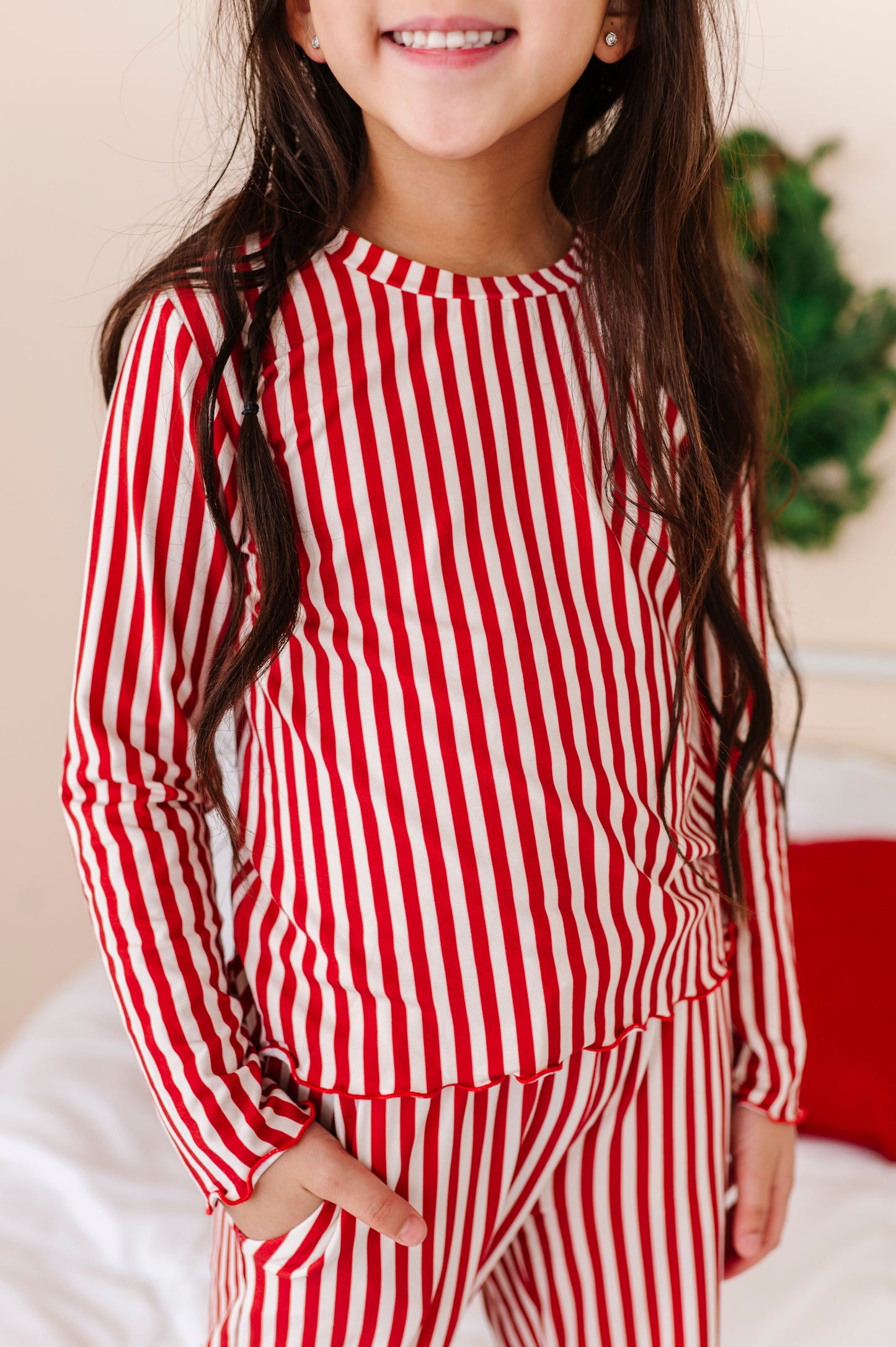 Red Stripes | GIRLS WIDE-LEG PAJAMA SET