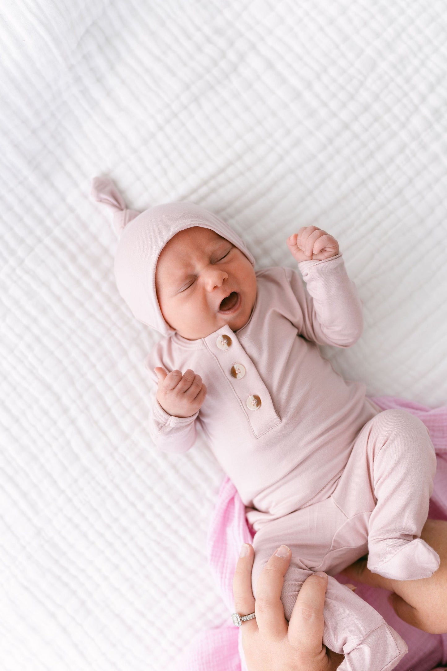 Dusty Rose Baby Outfit Set with Hat/Headband Option (Newborn - 12 months)