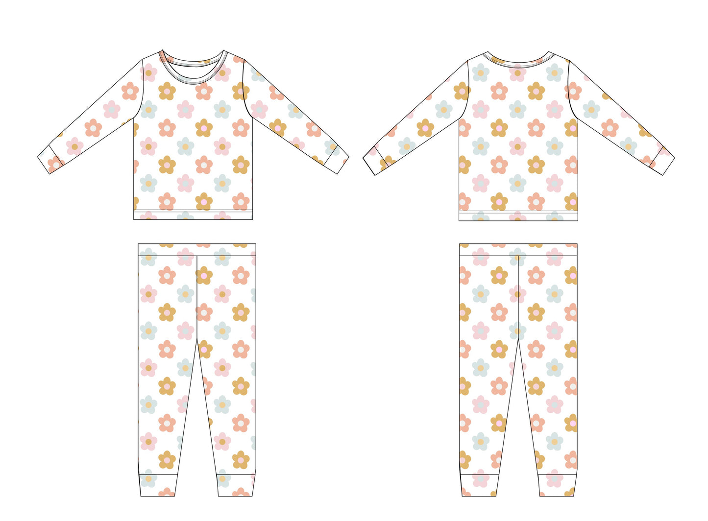 Daizzzy Ribbed 2-Piece Pajama Set