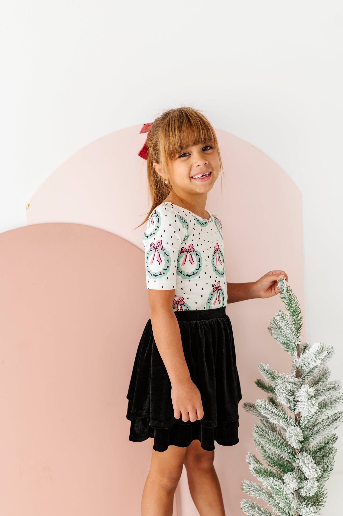 Girly Wreath Scoop Back Tee