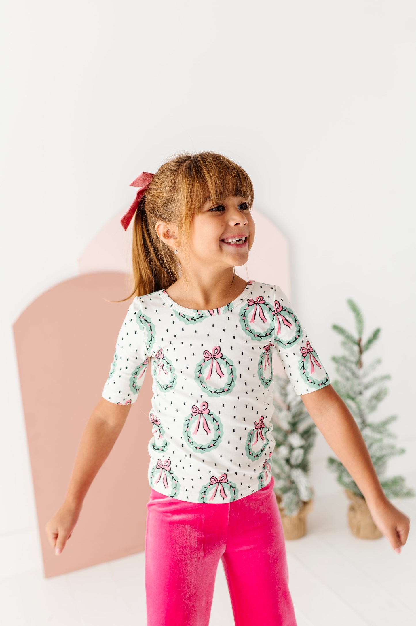 Girly Wreath Scoop Back Tee