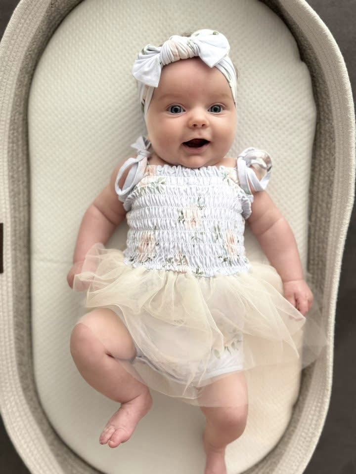 Cosette Smocked Tulle Bodysuit Dress