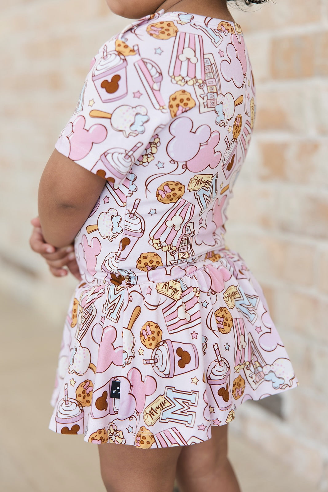 Snacks Bodysuit Dress- Pink