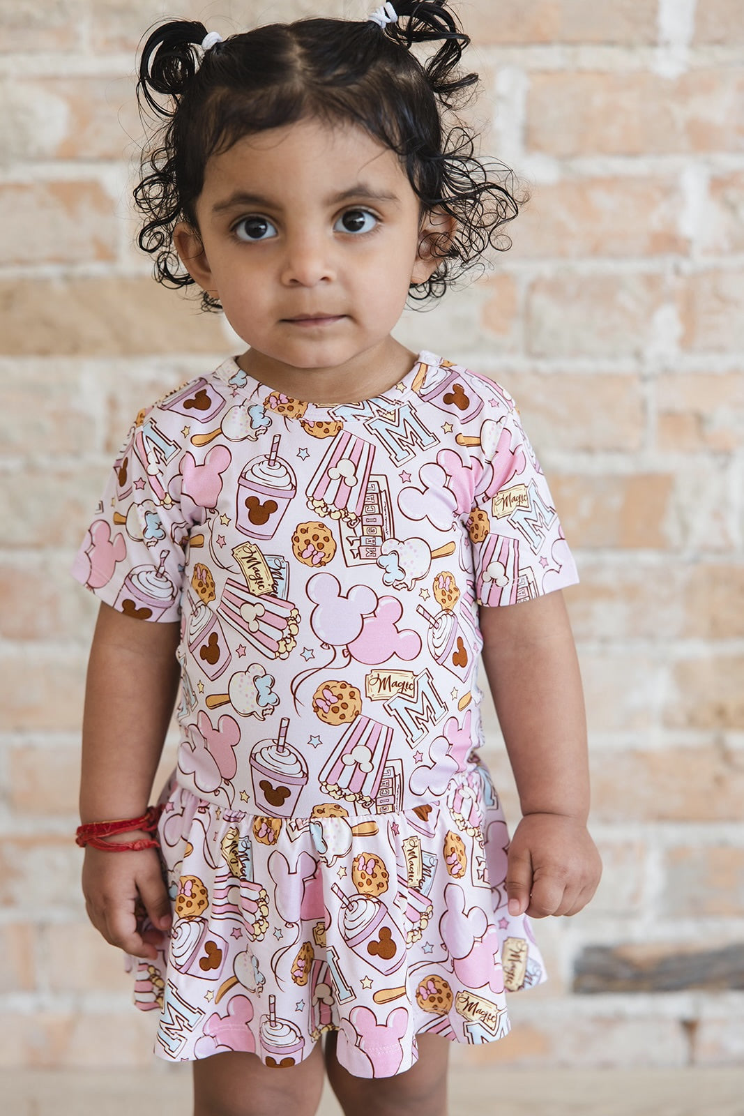 Snacks Bodysuit Dress- Pink