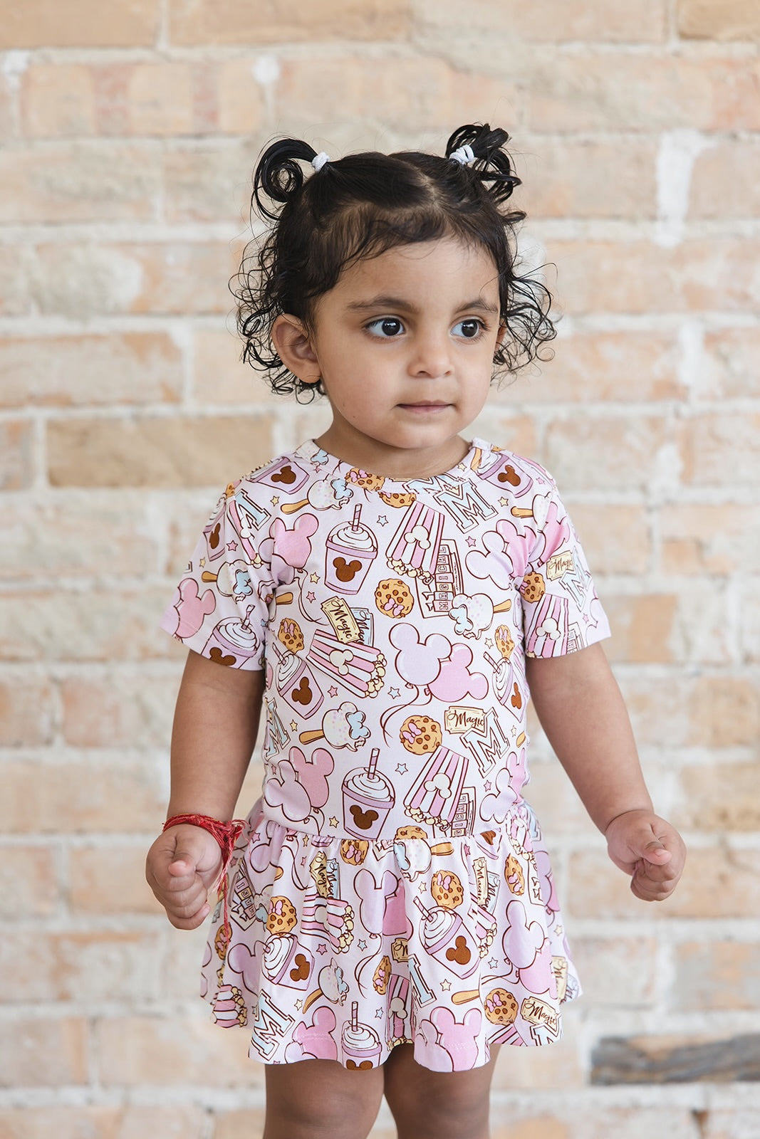 Snacks Bodysuit Dress- Pink