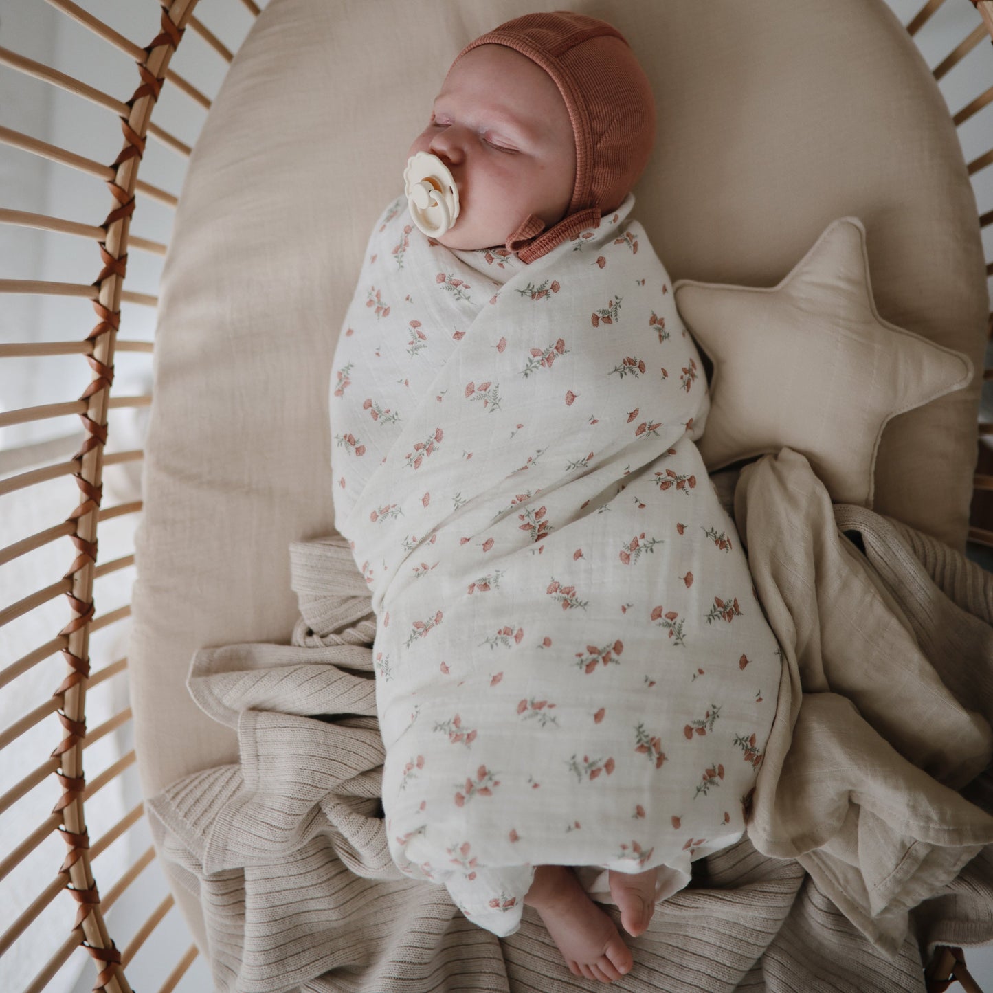 Organic Cotton Muslin Swaddle Blanket- Multiple Color Options