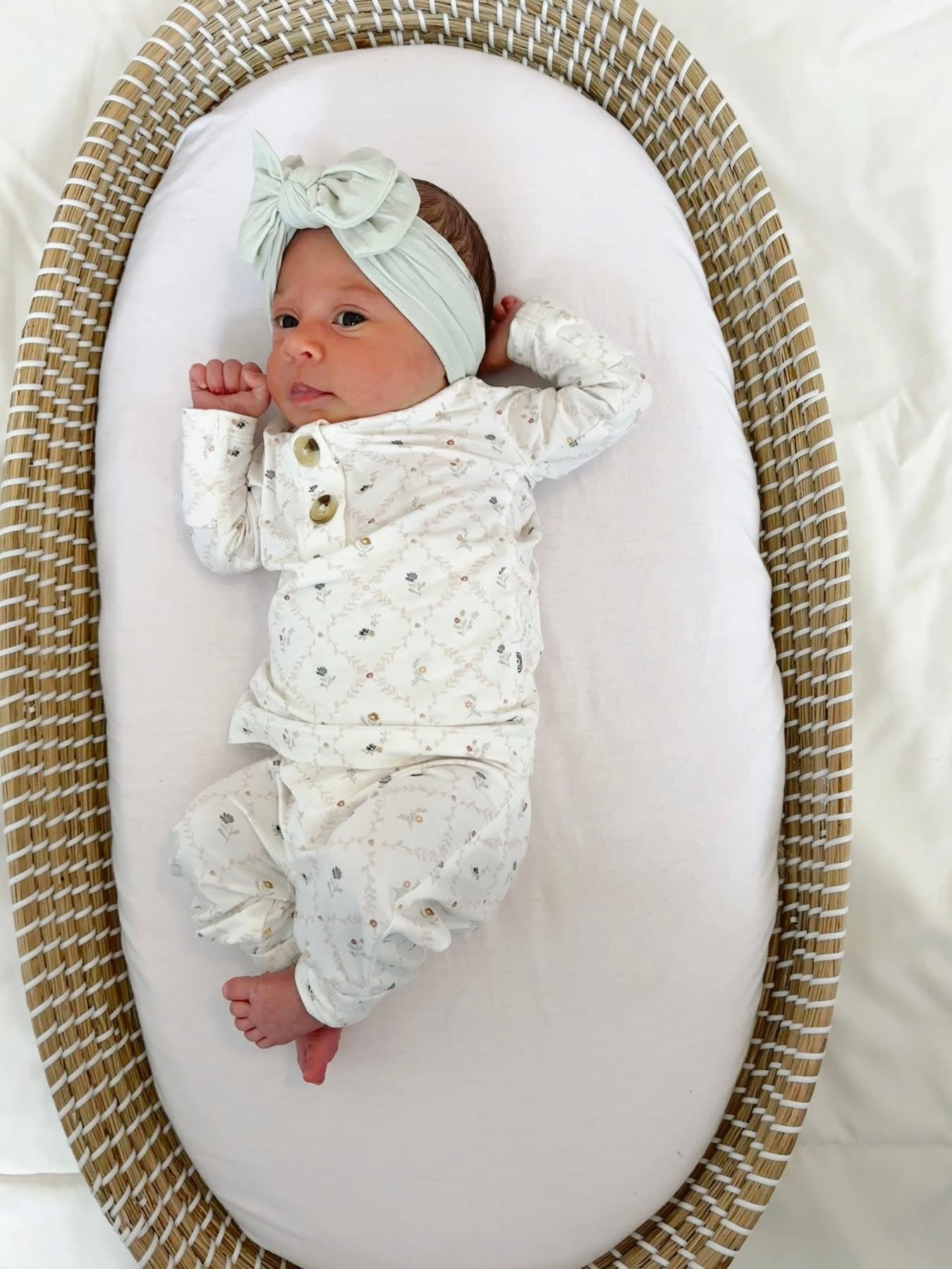 Vintage Blooms 2-Piece Henley Bamboo Pajamas