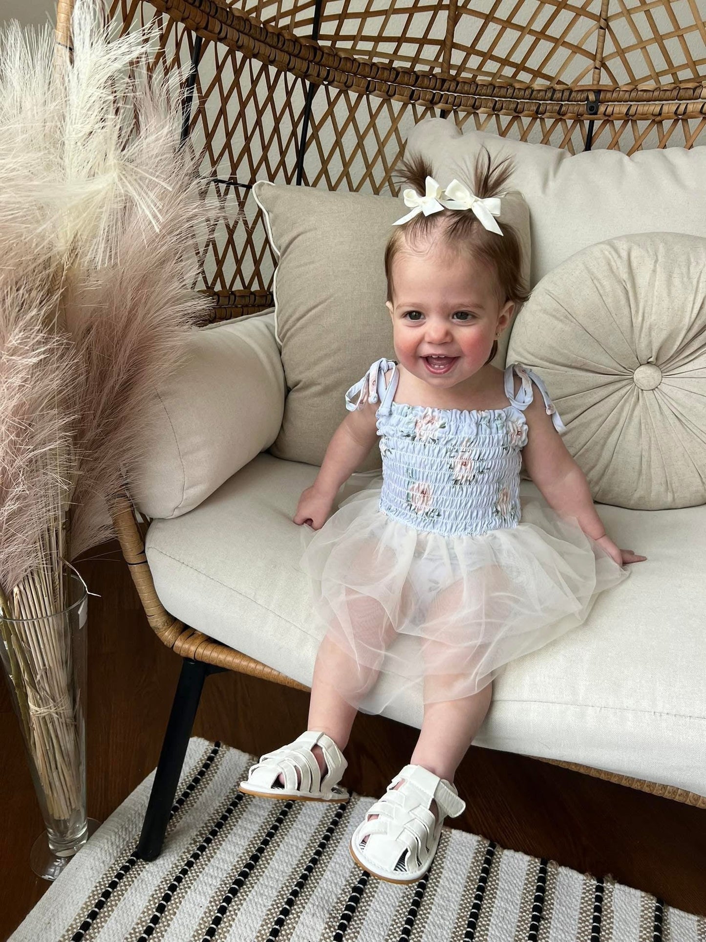 Cosette Smocked Tulle Bodysuit Dress