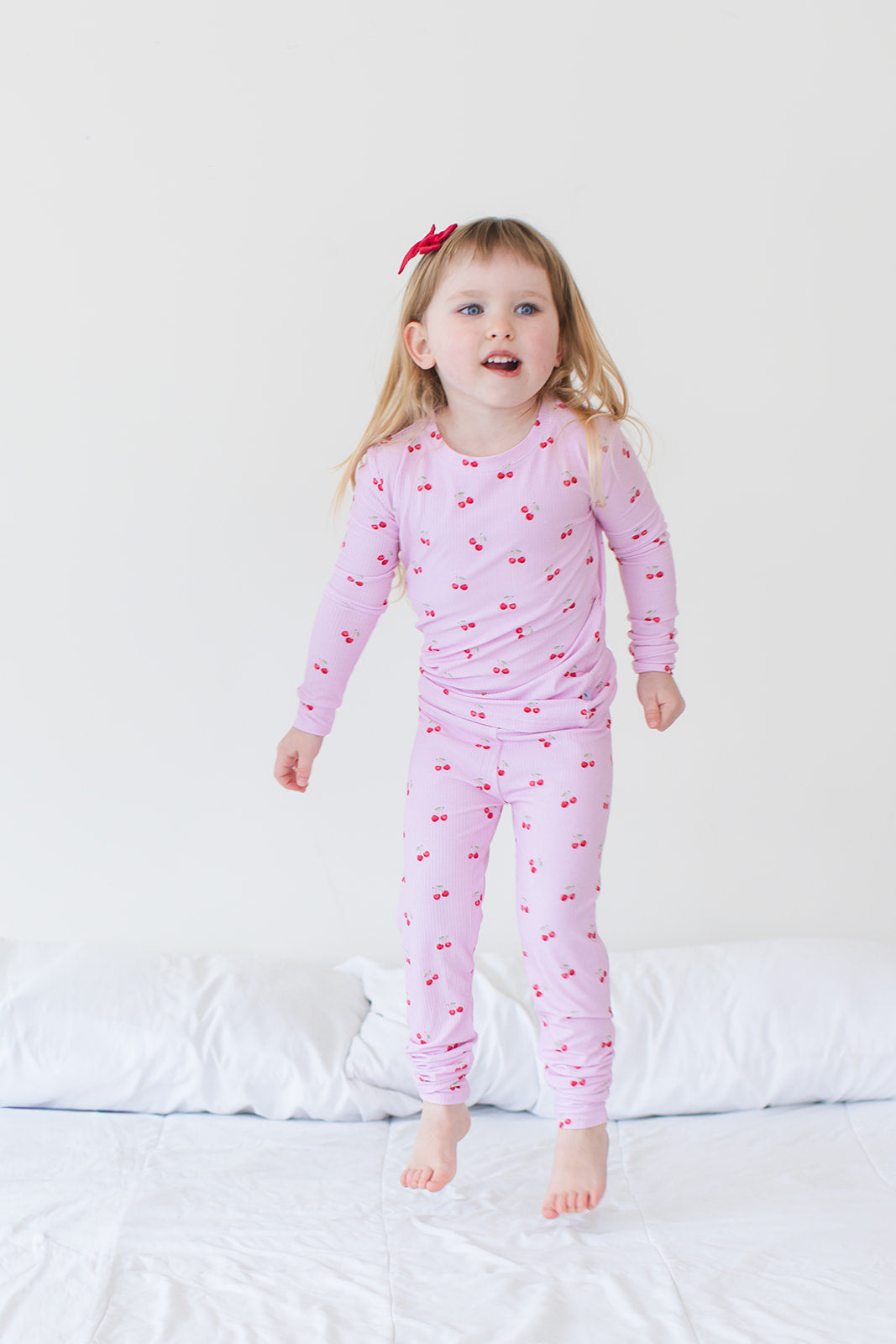 Cherry Ribbed Pajama Set