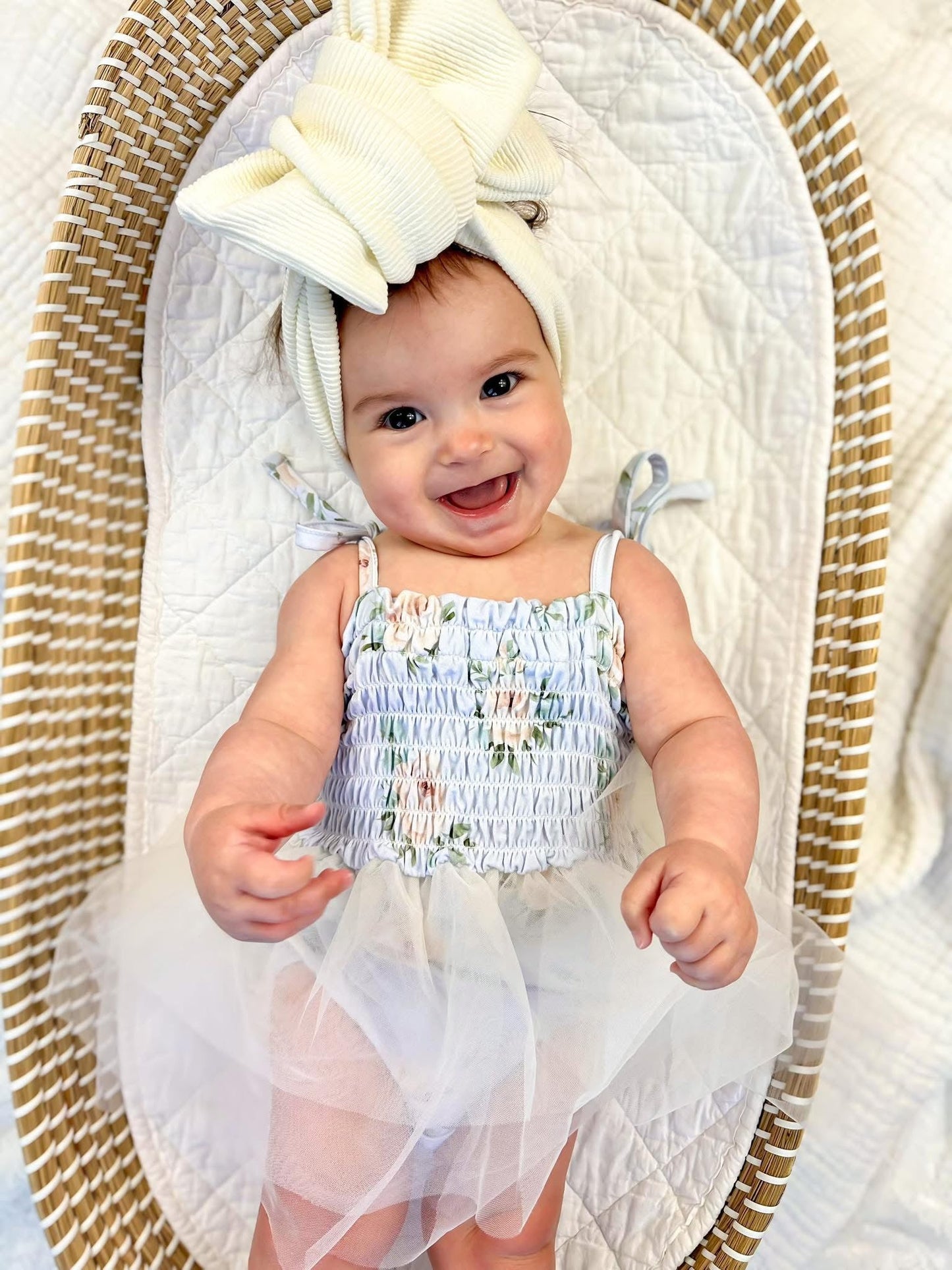 Cosette Smocked Tulle Bodysuit Dress