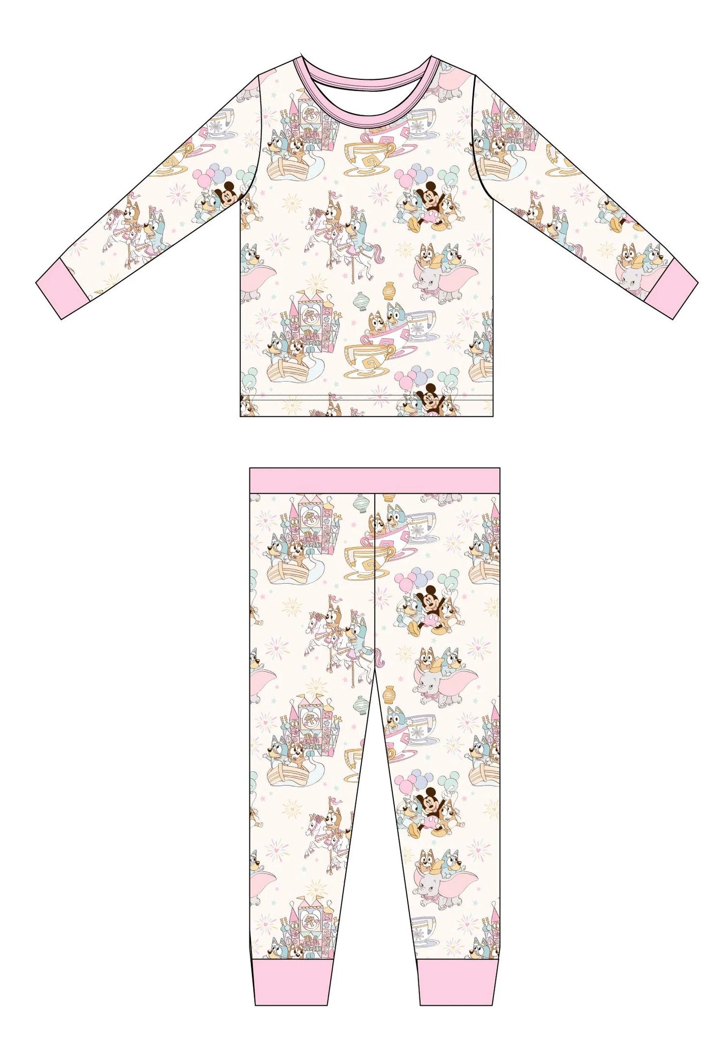 Pastel Park Cotton Candy 2-Piece PajamaSet