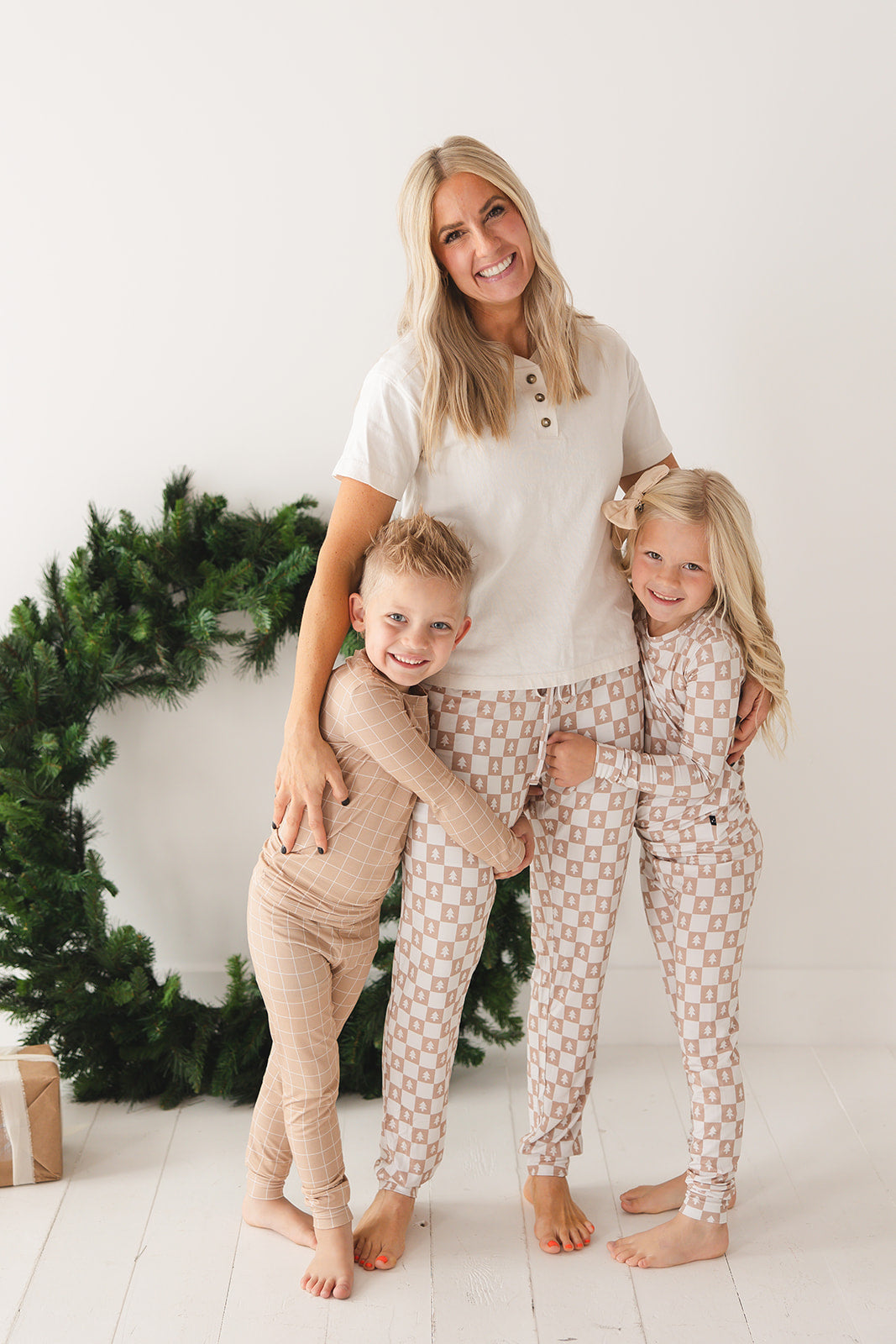 Cinnamon Cider Grid 2-Piece Pajama Set