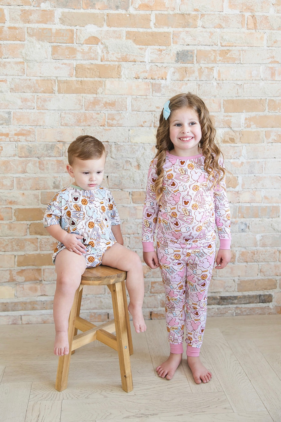 Snacks 2-Piece Pajama Set- Pink