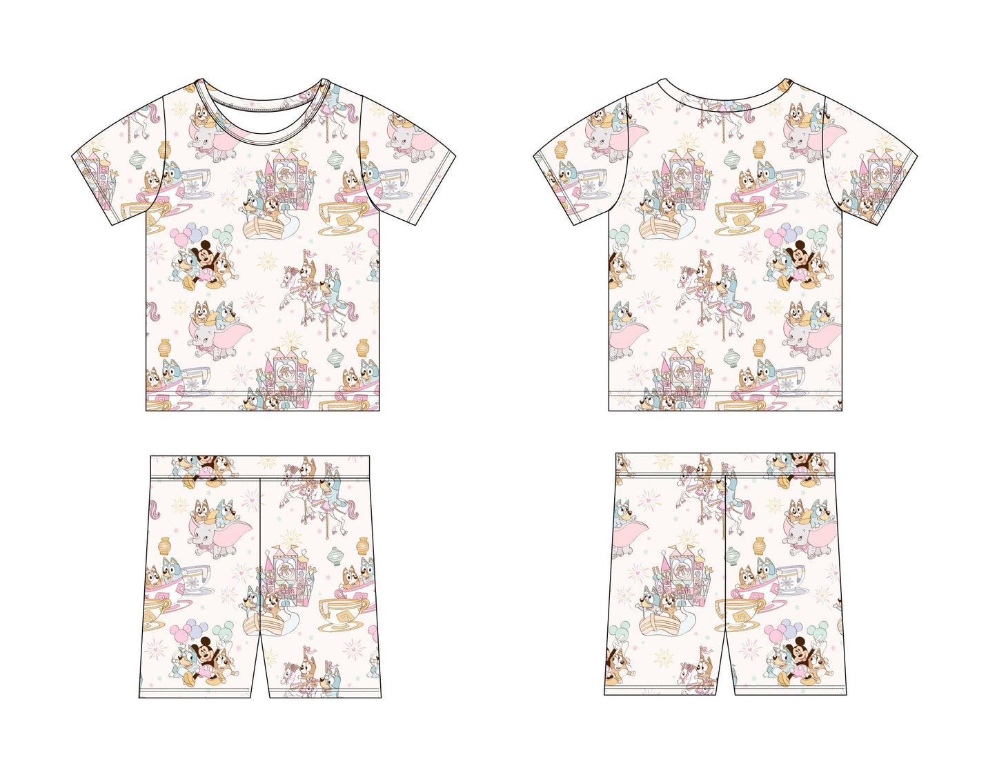 Pastel Park 2-Piece Pajama Short Set