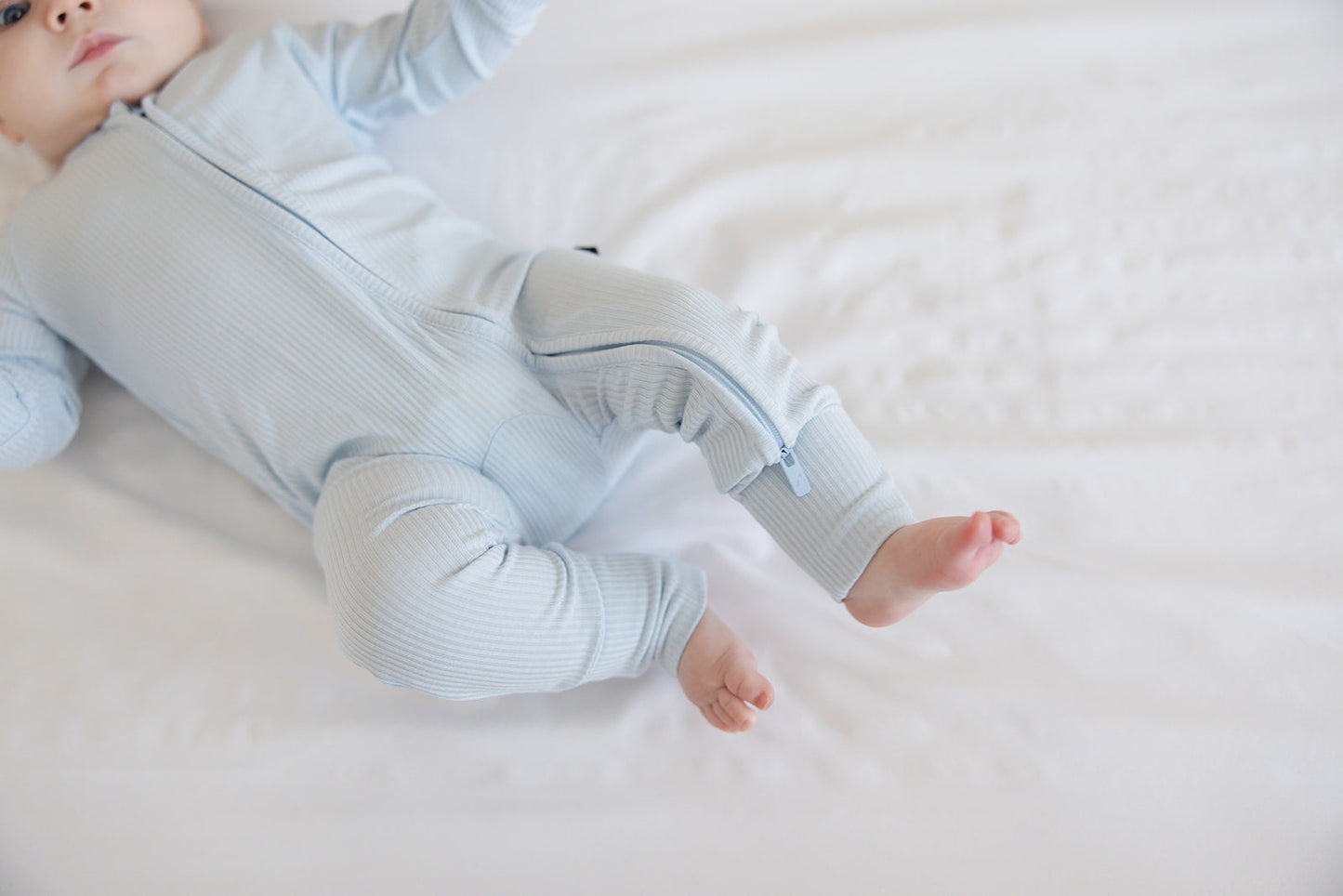 Baby Blue Ribbed Zippy
