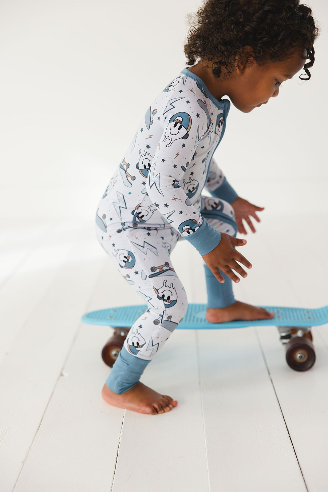 Skater Boy Zippy Pajama- Blue