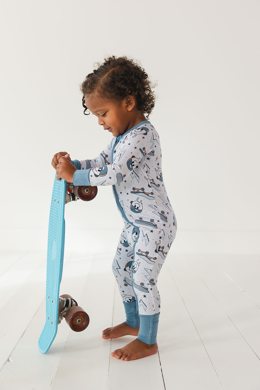 Skater Boy Zippy Pajama- Blue