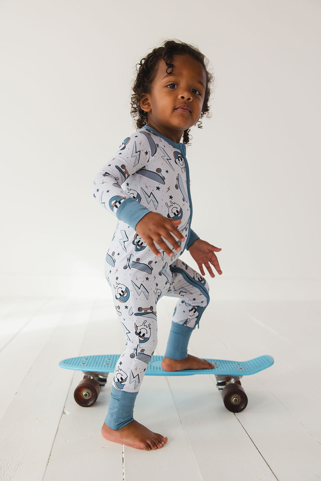 Skater Boy Zippy Pajama- Blue