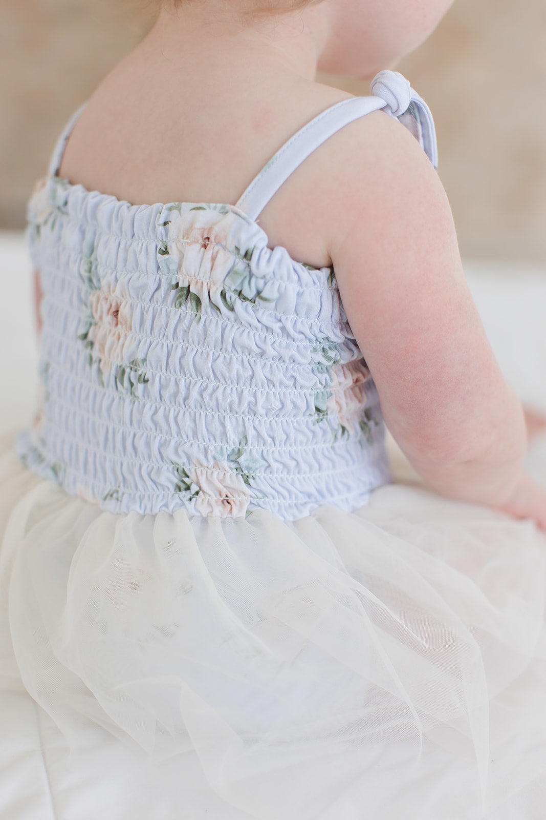 Cosette Smocked Tulle Bodysuit Dress