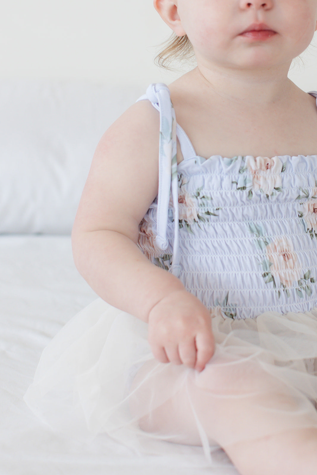 Cosette Smocked Tulle Bodysuit Dress