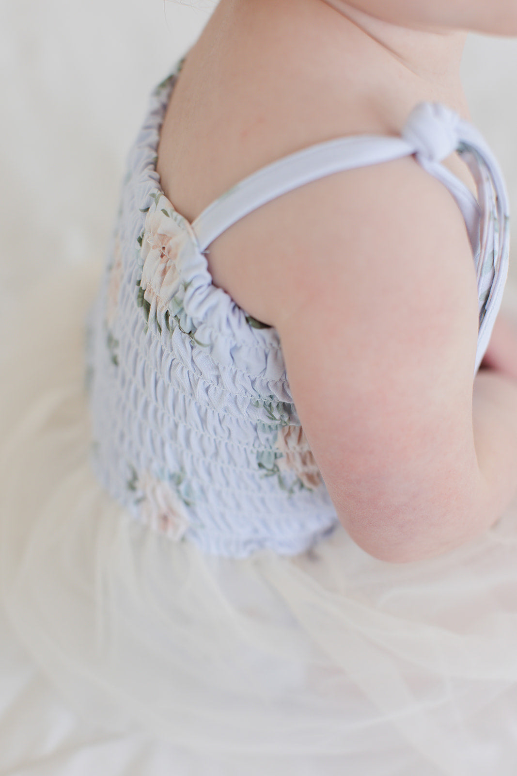 Cosette Smocked Tulle Bodysuit Dress
