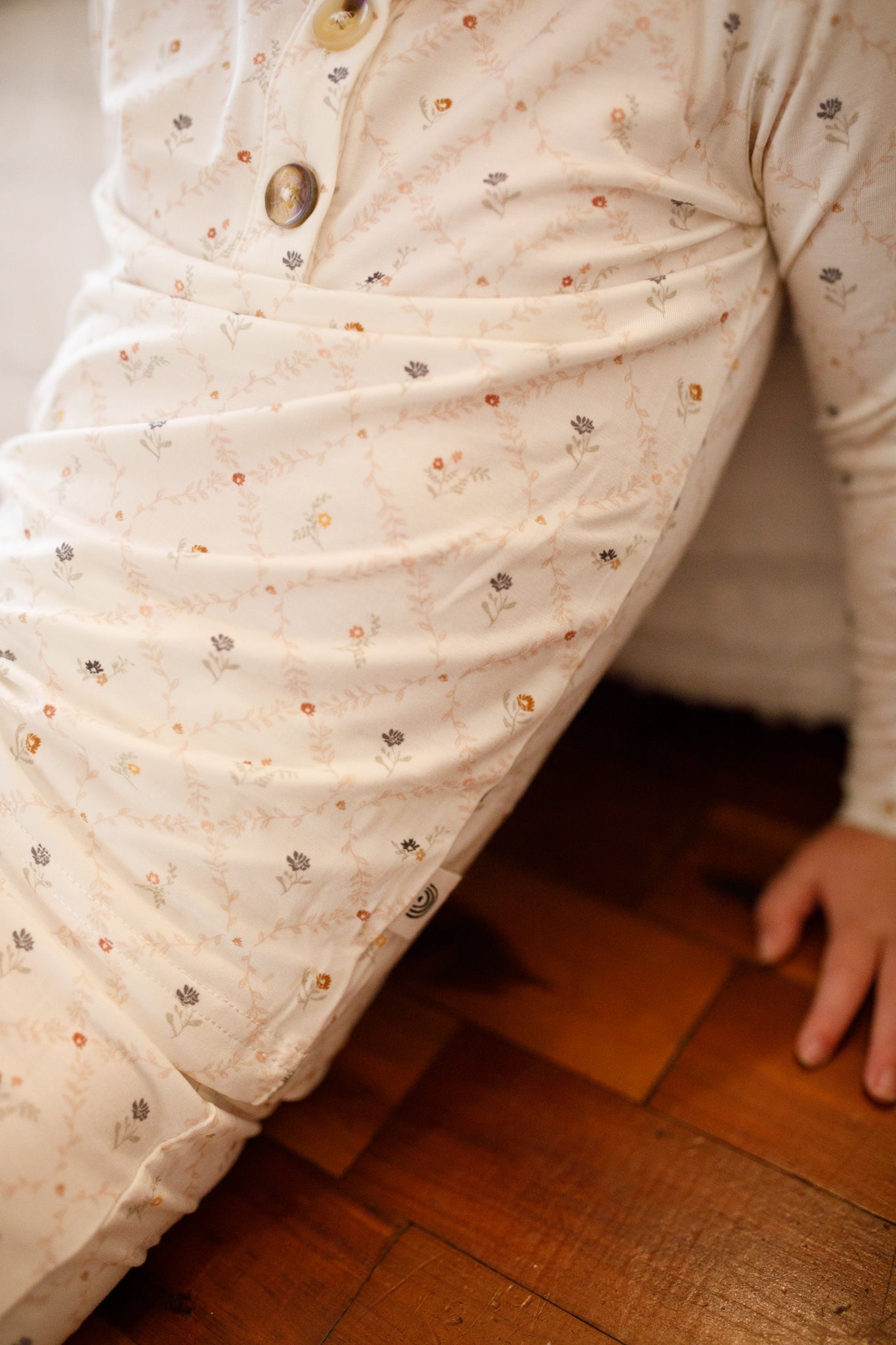 Vintage Blooms 2-Piece Henley Bamboo Pajamas