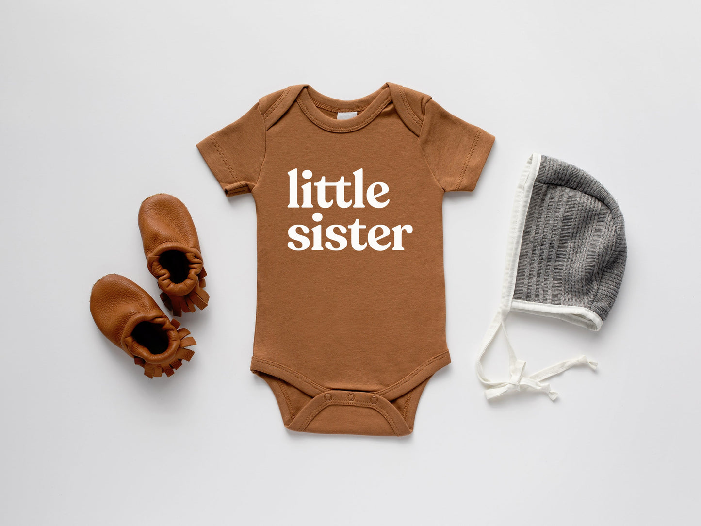 Little Sister Organic Baby Bodysuit- 3 Colors