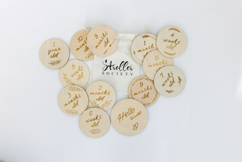Boho Wood Baby Milestone Cards