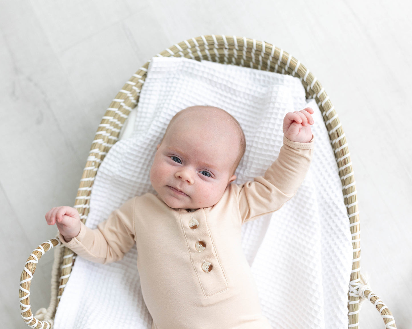 Sand Knotted Baby Gown Set With Hat/Headband Option (Newborn-3 months)