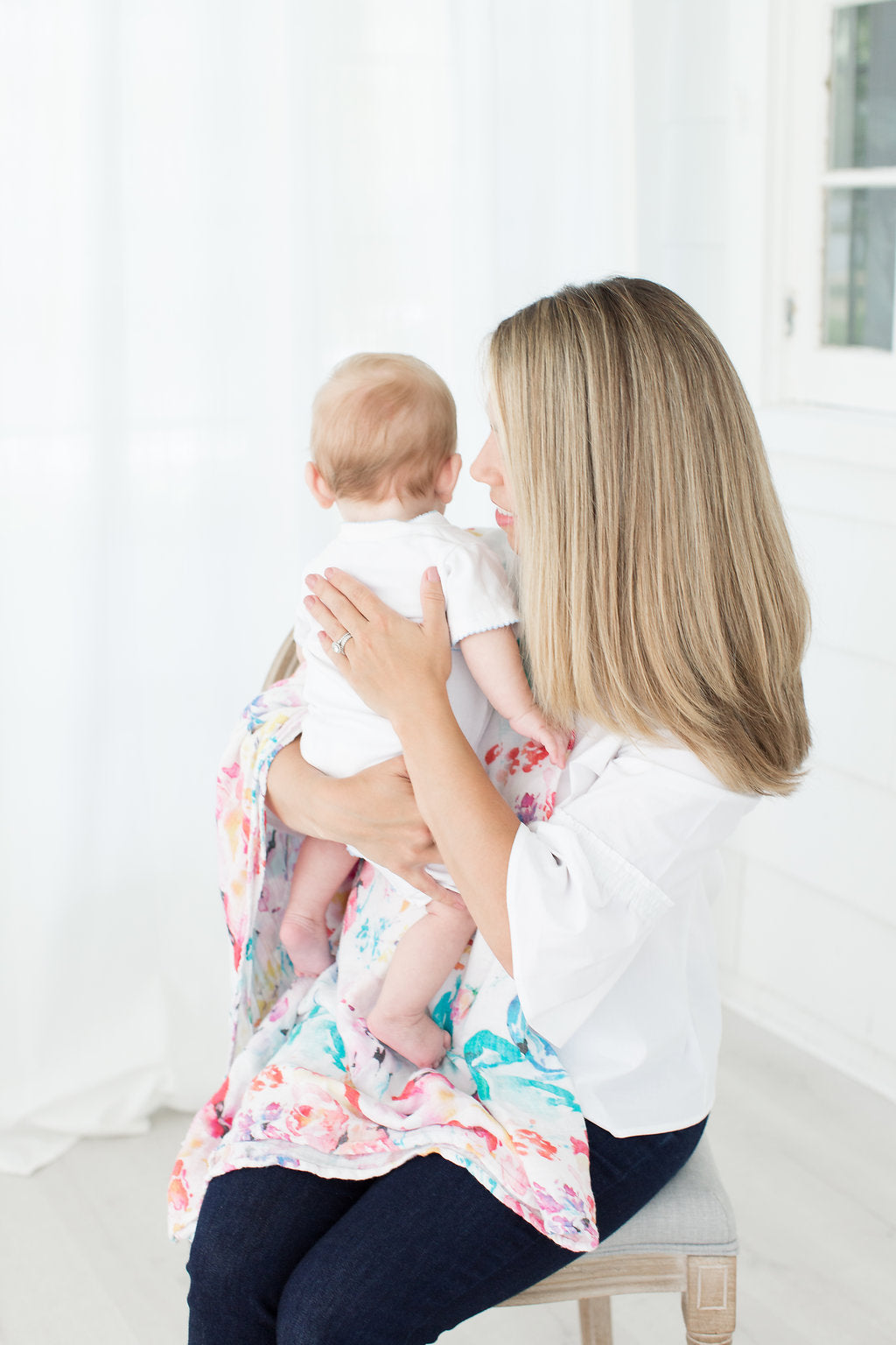 Flora Bamboo Cotton Swaddle Blanket