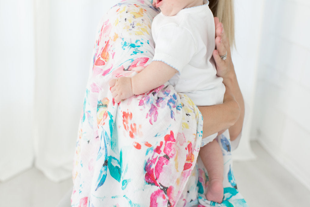 Flora Bamboo Cotton Swaddle Blanket