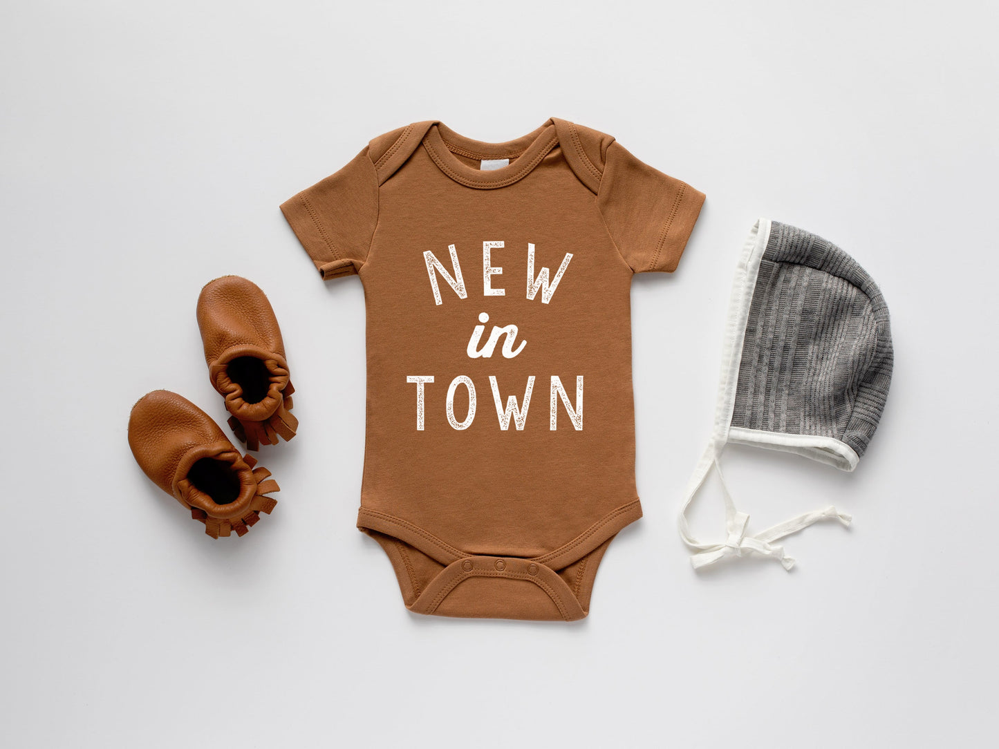 New In Town Organic Baby Bodysuit- 3 Colors