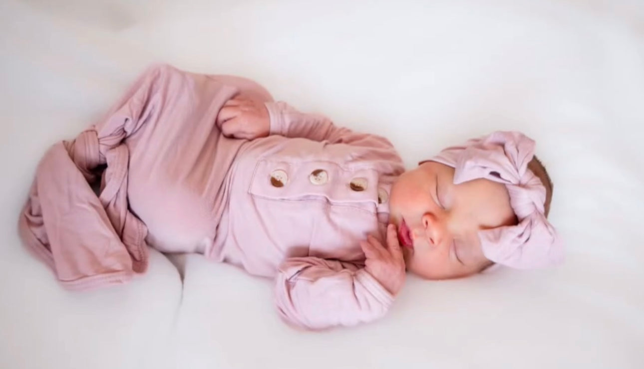 Dusty Rose 3-Piece Newborn Gown Set