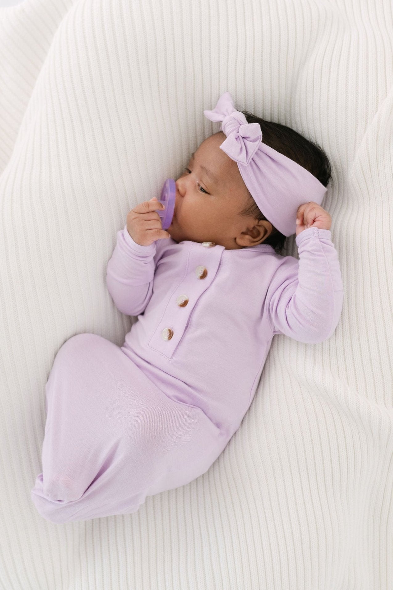 Lavendar Newborn Gown Set