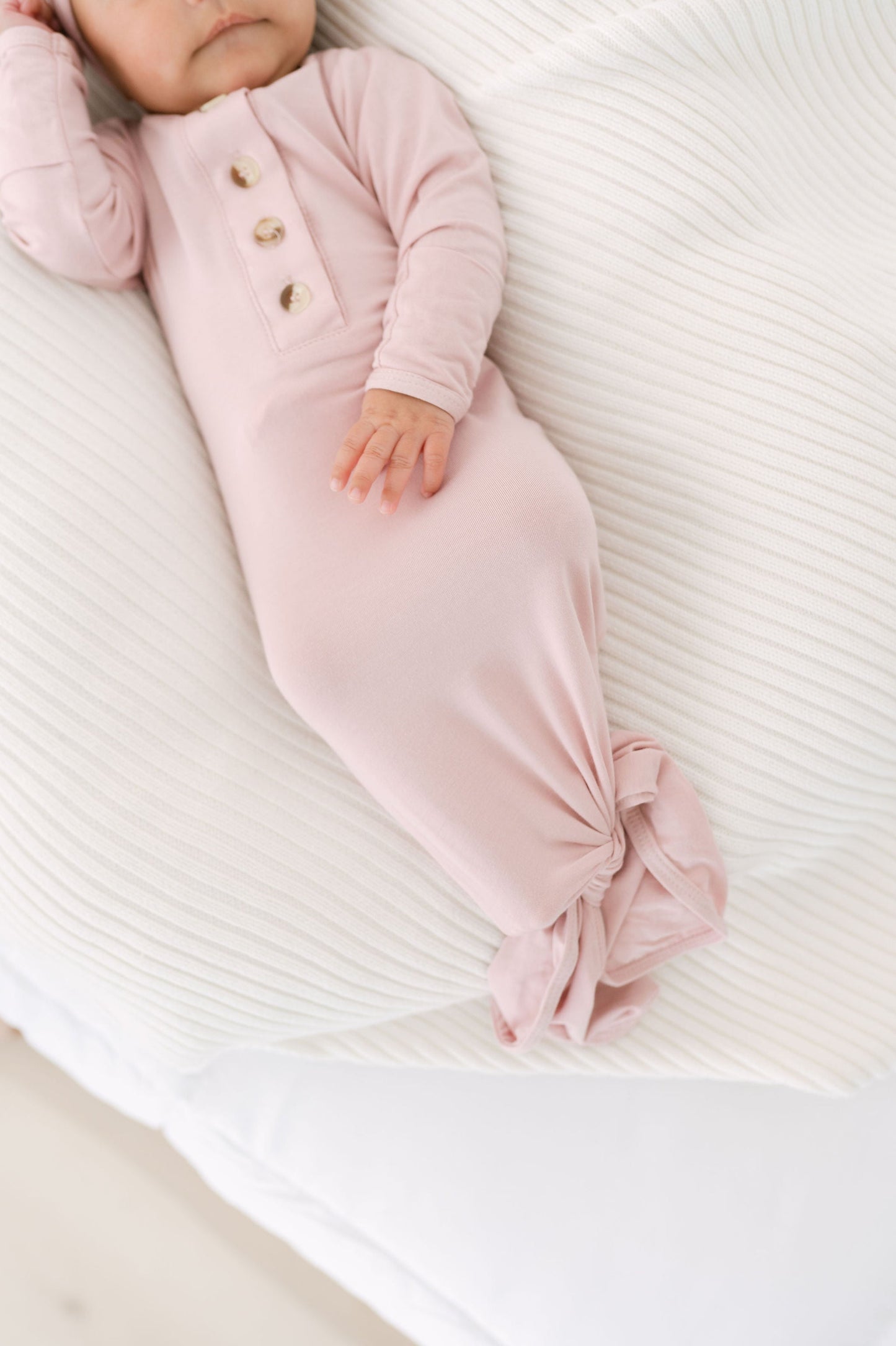 Dusty Rose 3-Piece Newborn Gown Set