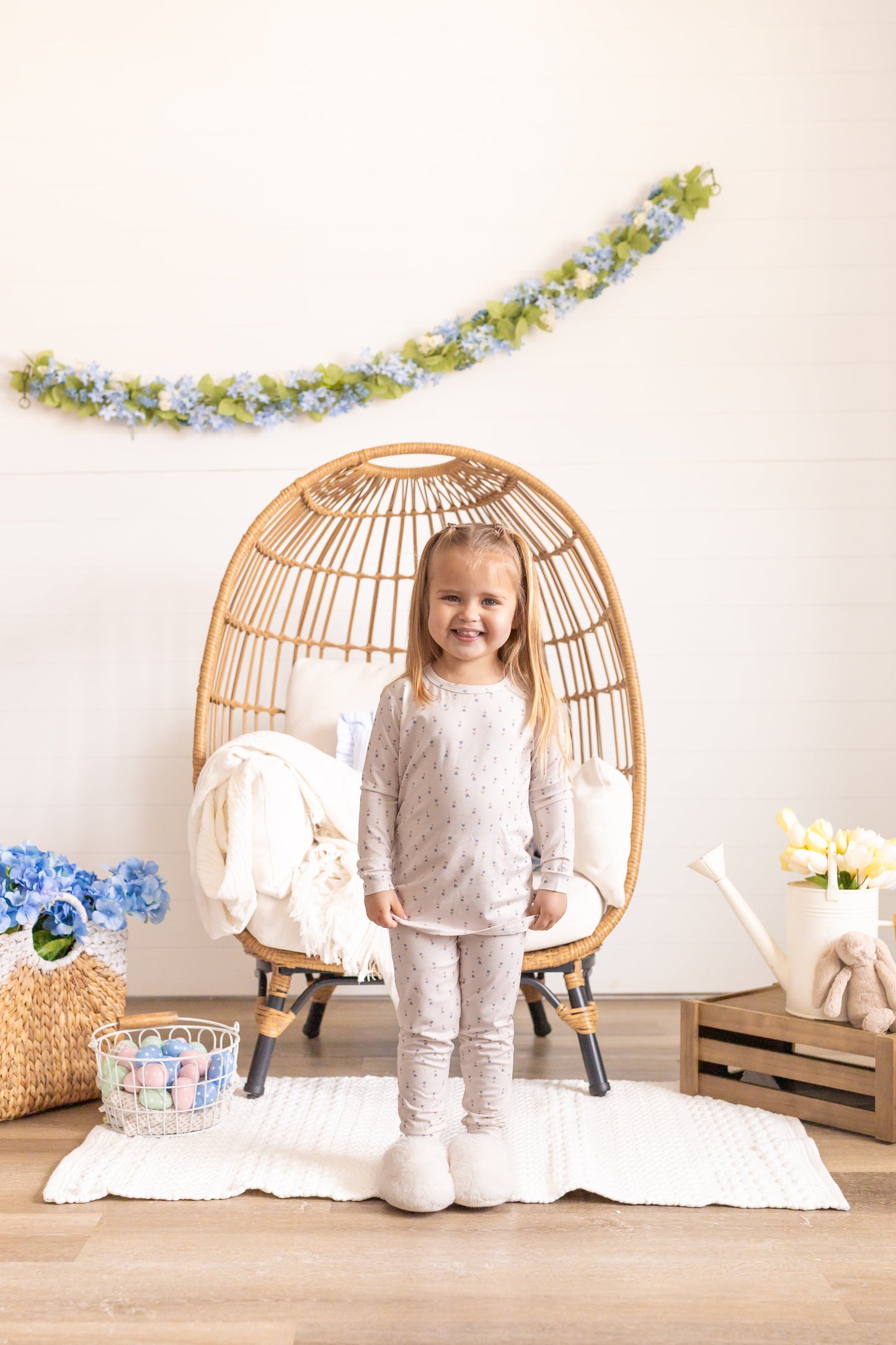 Tiny Tulips 2-Piece Bamboo Pajamas