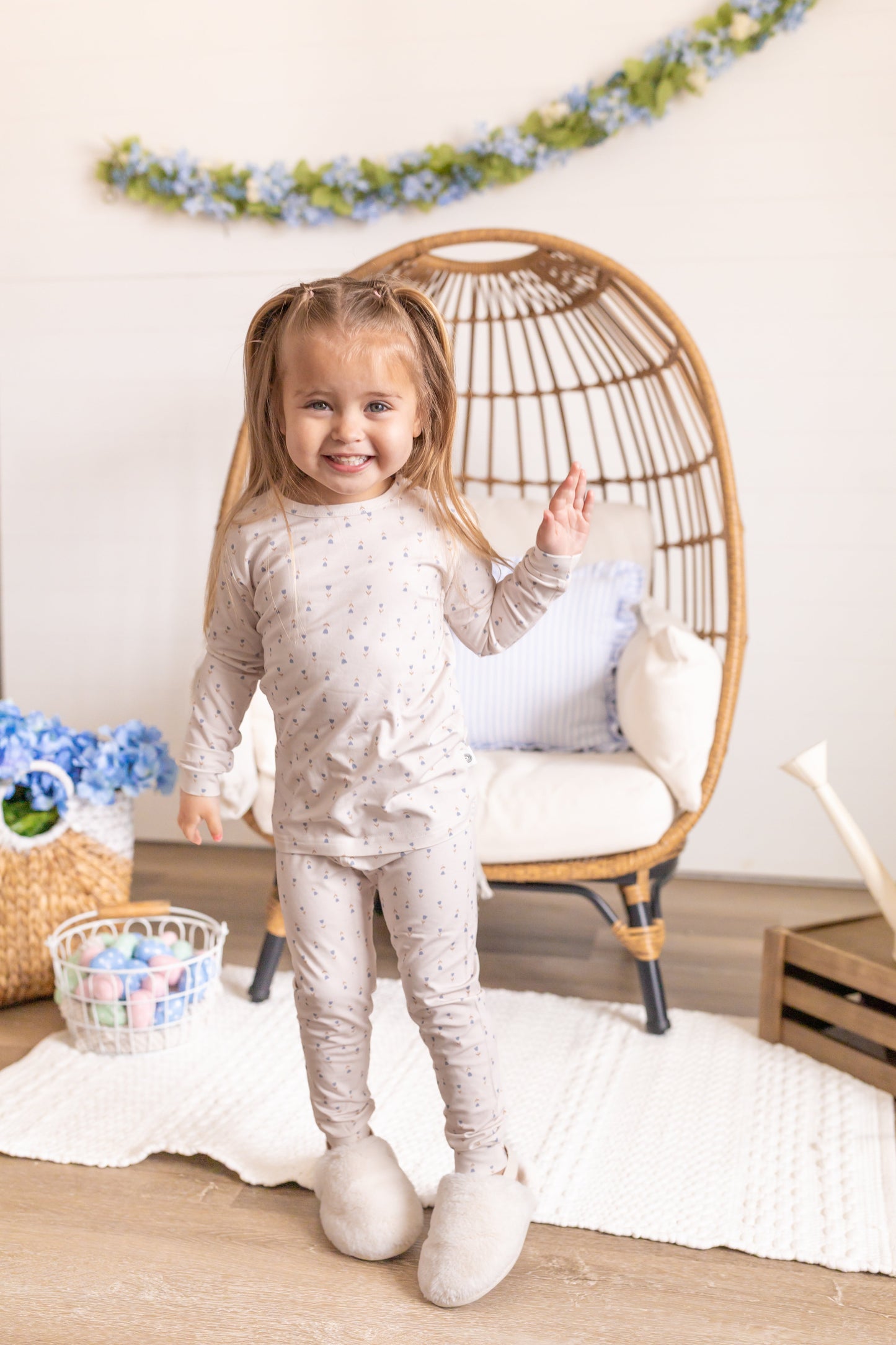Tiny Tulips 2-Piece Bamboo Pajamas