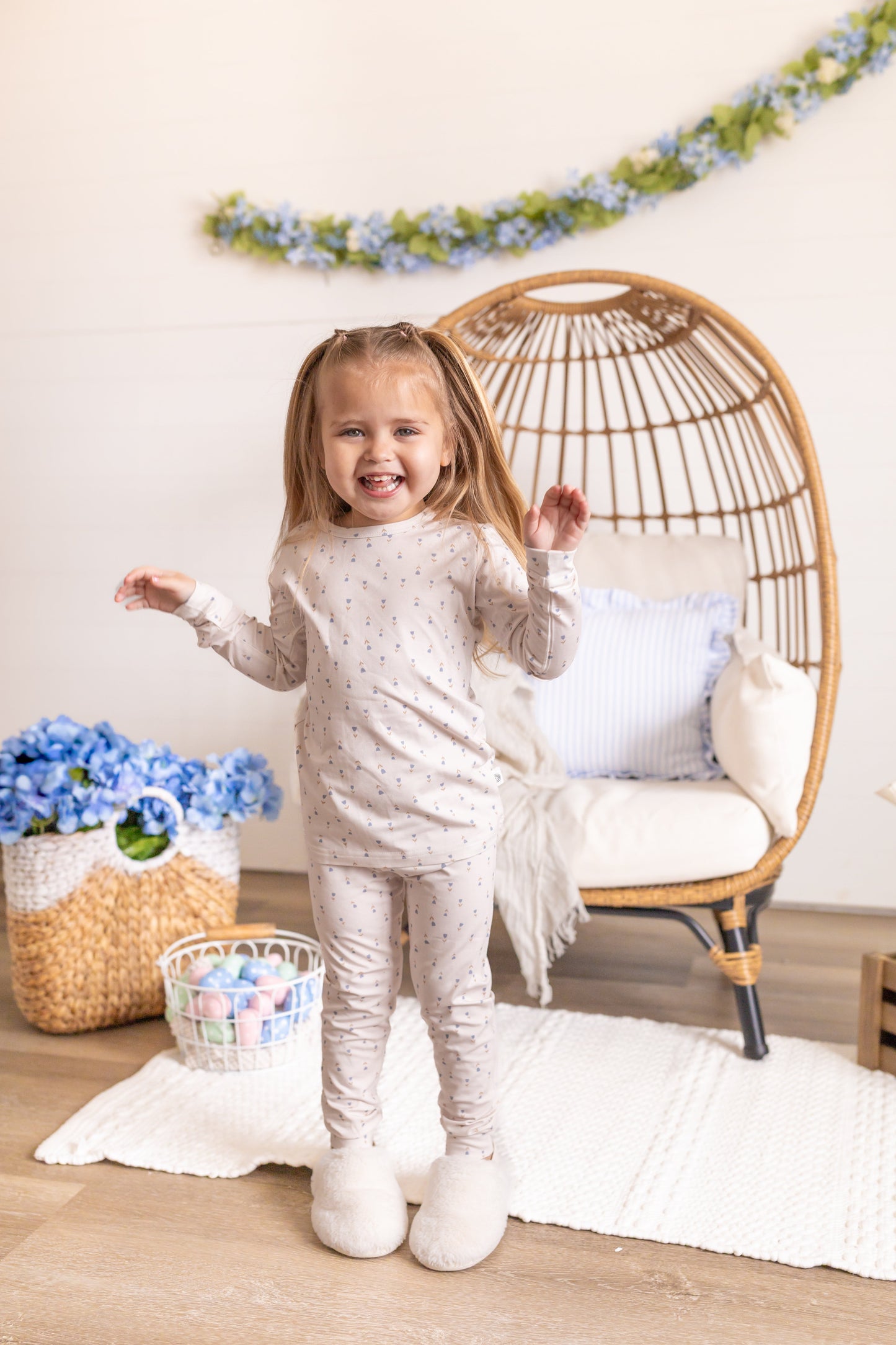 Tiny Tulips 2-Piece Bamboo Pajamas