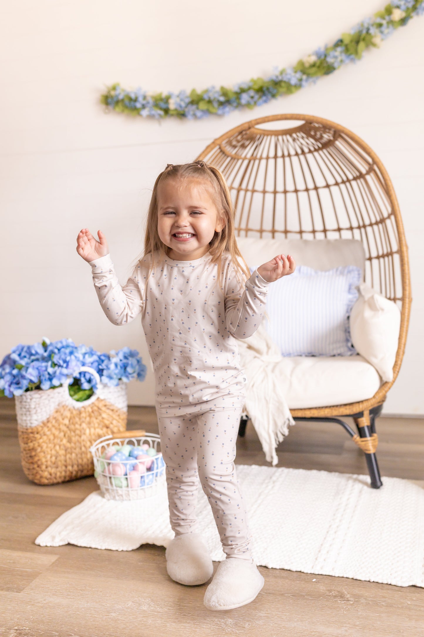 Tiny Tulips 2-Piece Bamboo Pajamas