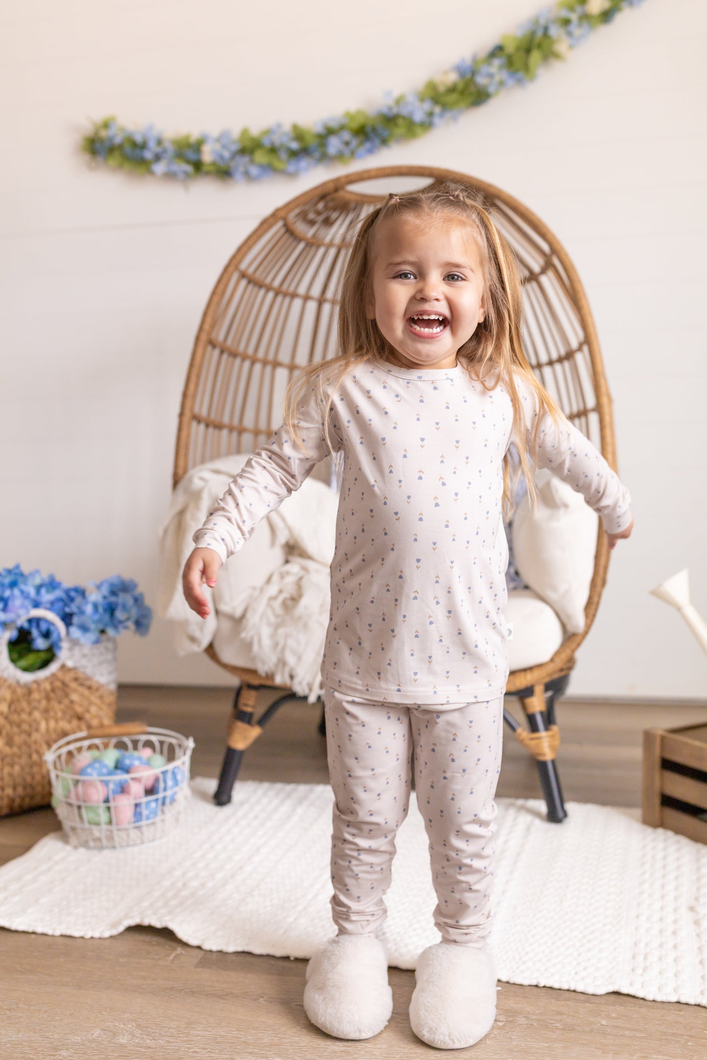 Tiny Tulips 2-Piece Bamboo Pajamas