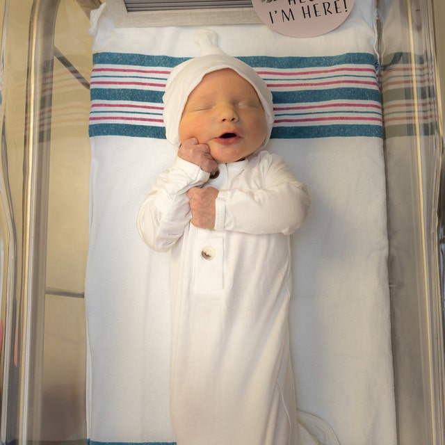 Newborn Gown With Hat/Headband Option- White