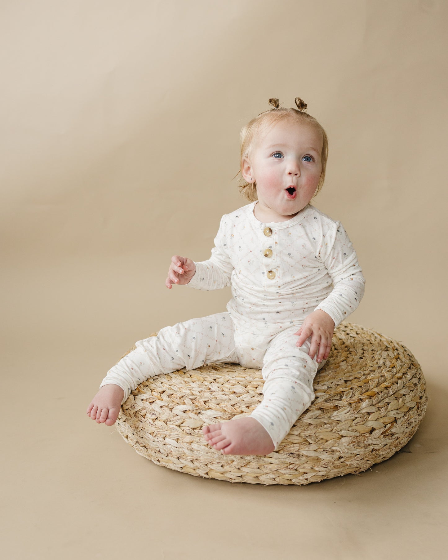 Vintage Blooms 2-Piece Henley Bamboo Pajamas